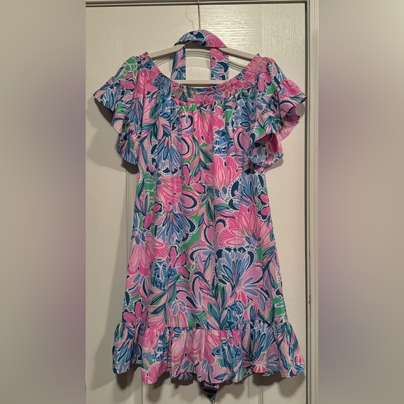 Lilly Pulitzer MADDLYN STRETCH DRESS | GECKO GREEN | TIGER SUNRISE | SMALL - Picture 6 of 6